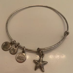 Alex and Ani silver bangle bracelet with starfish